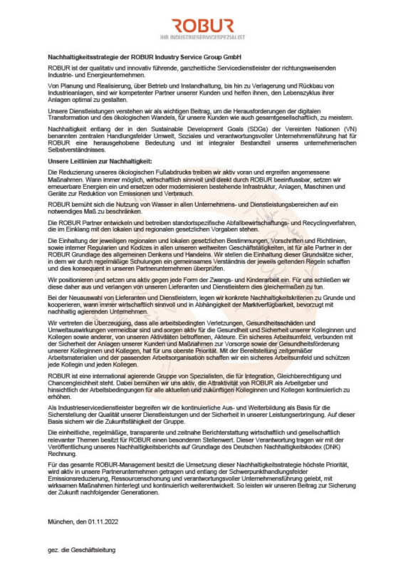 ROBUR Nachhaltigkeitsstrategie